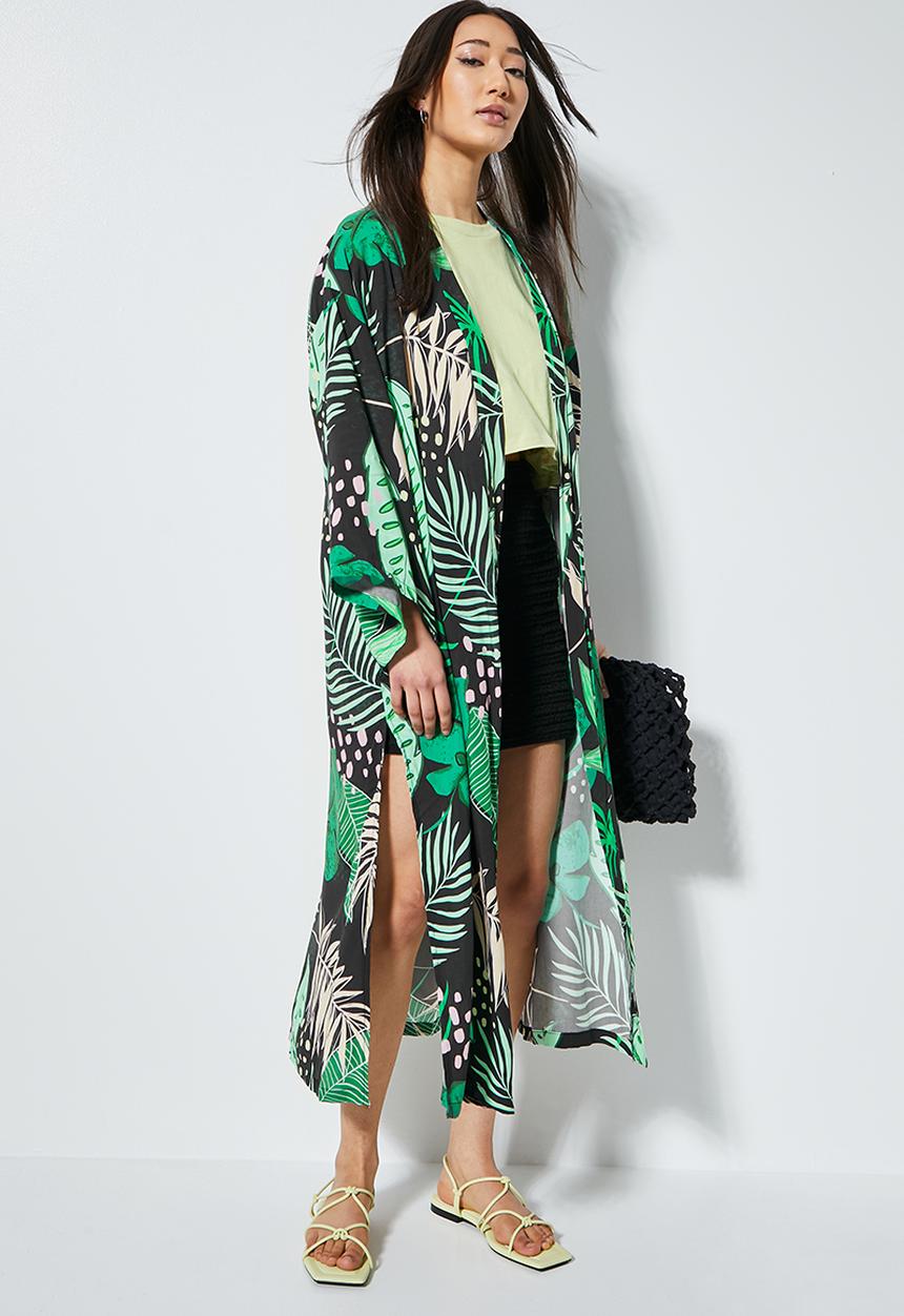 Superbalist - Midi shacket - green & black 