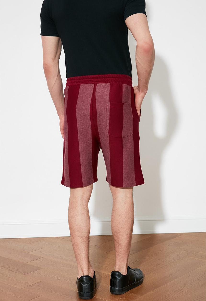 Trendyol - Vert stripe shorts - burgundy