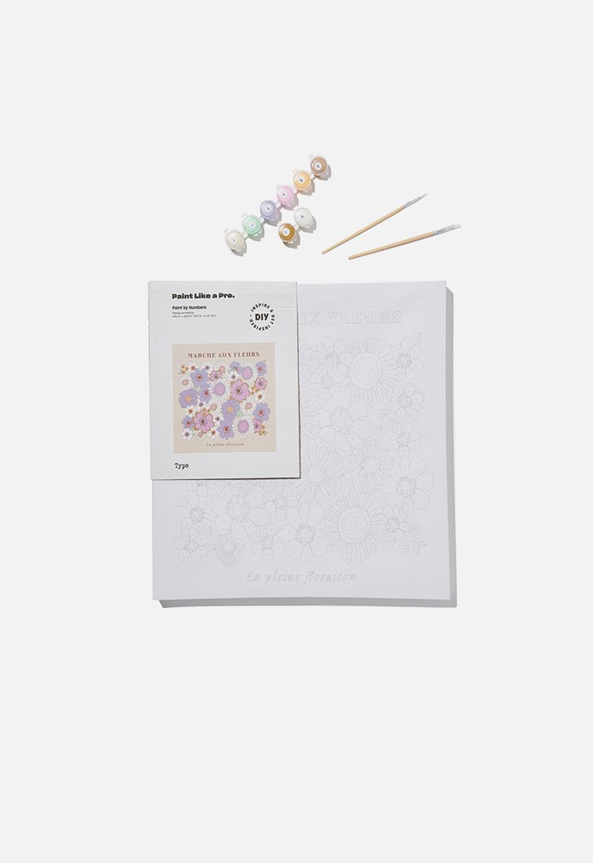 Typo - Stretch canvas paint by numbers 40 x 40-bright floral