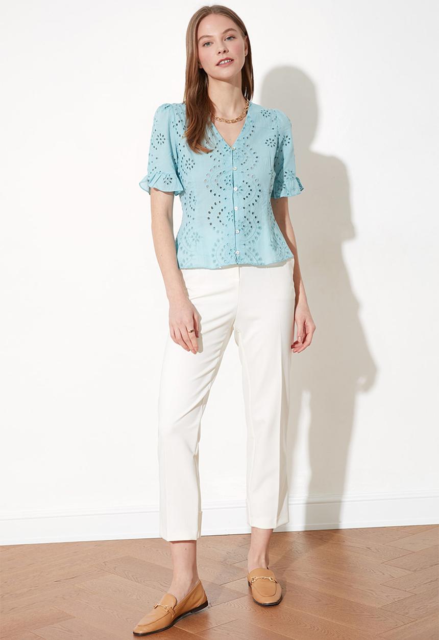 Trendyol - Embroidered shirt - mint