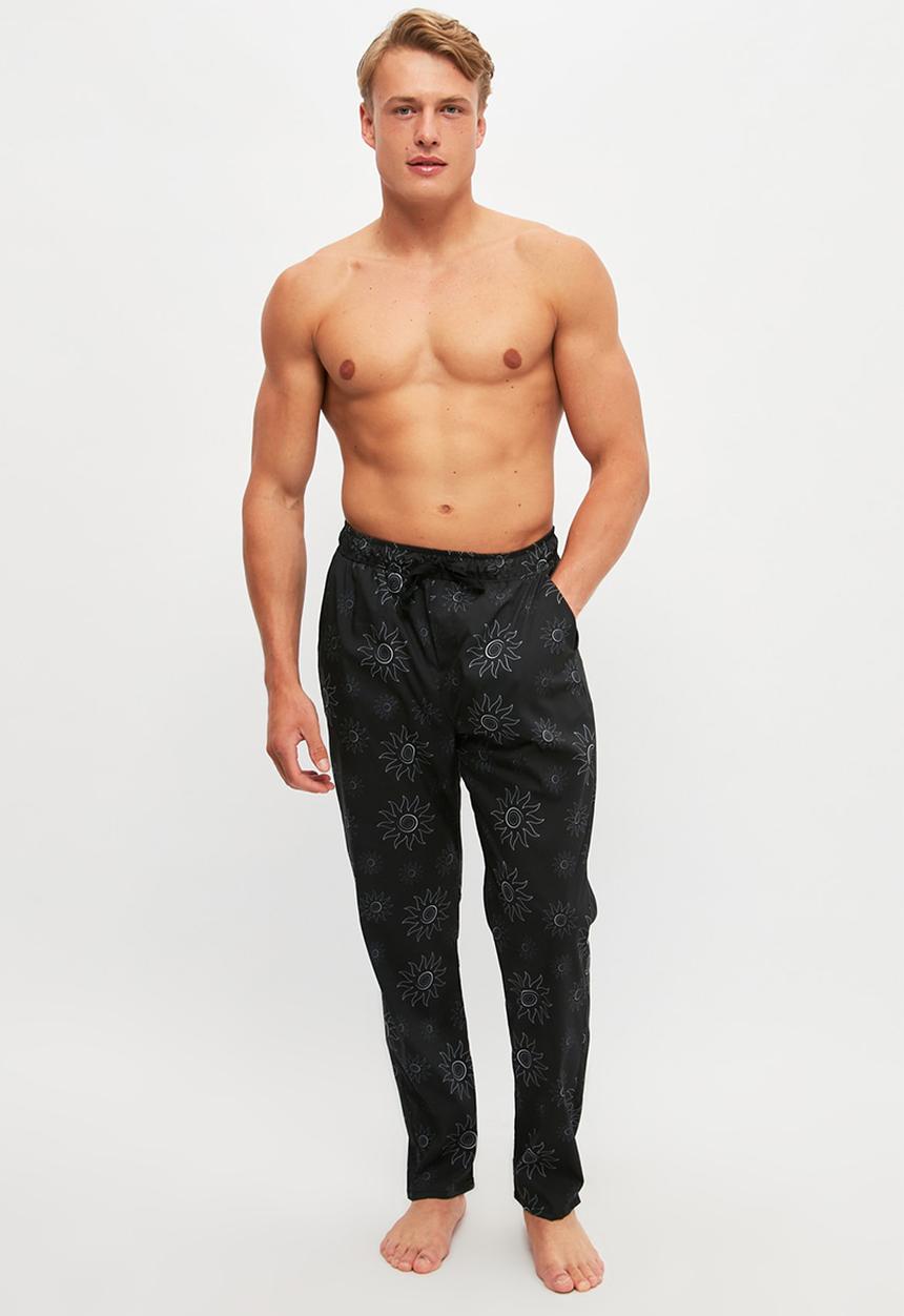 Trendyol - Flower print sleep pants - black