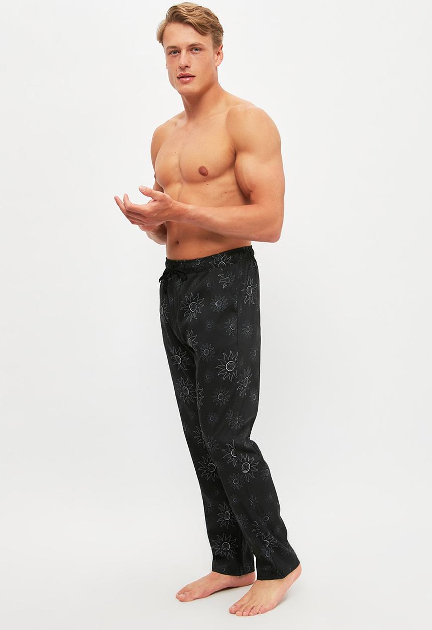 Trendyol - Flower print sleep pants - black