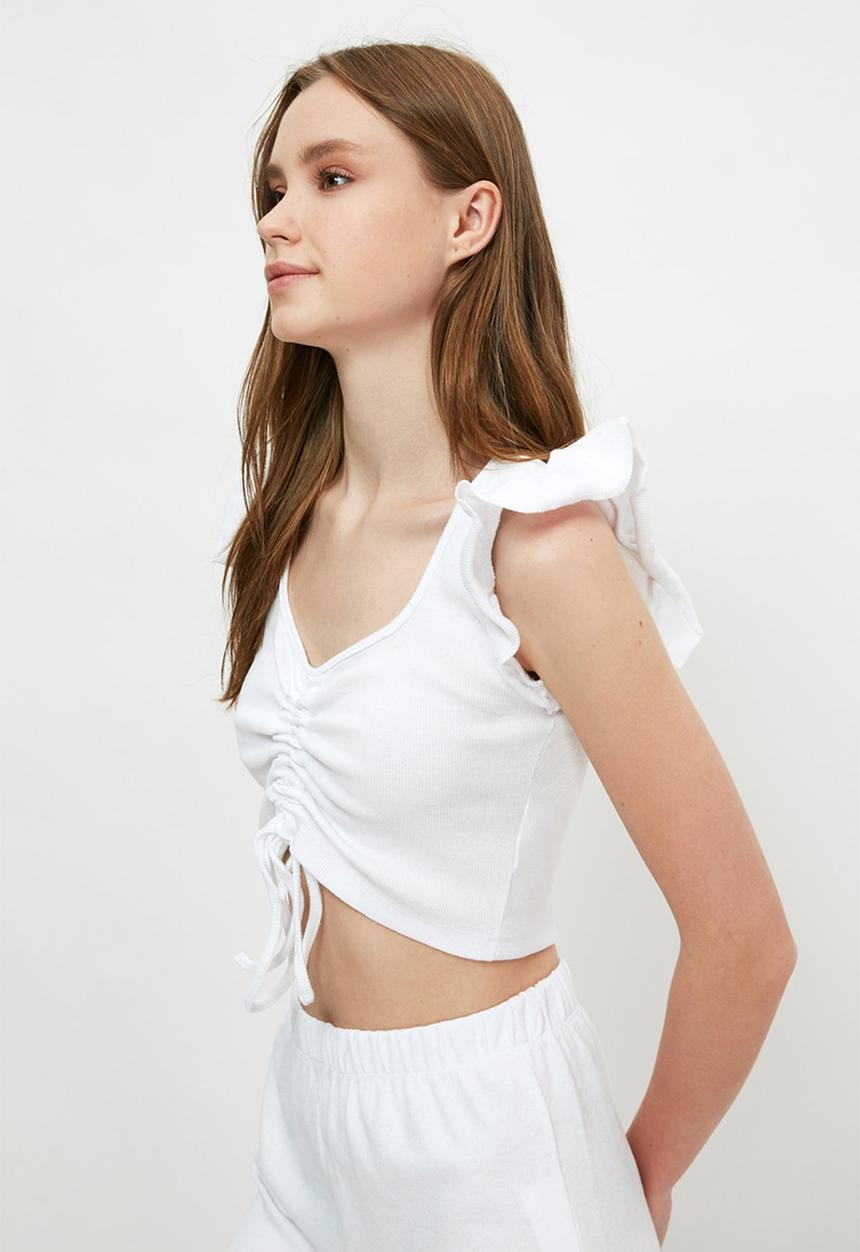 Trendyol - Knitted pajamas set - white