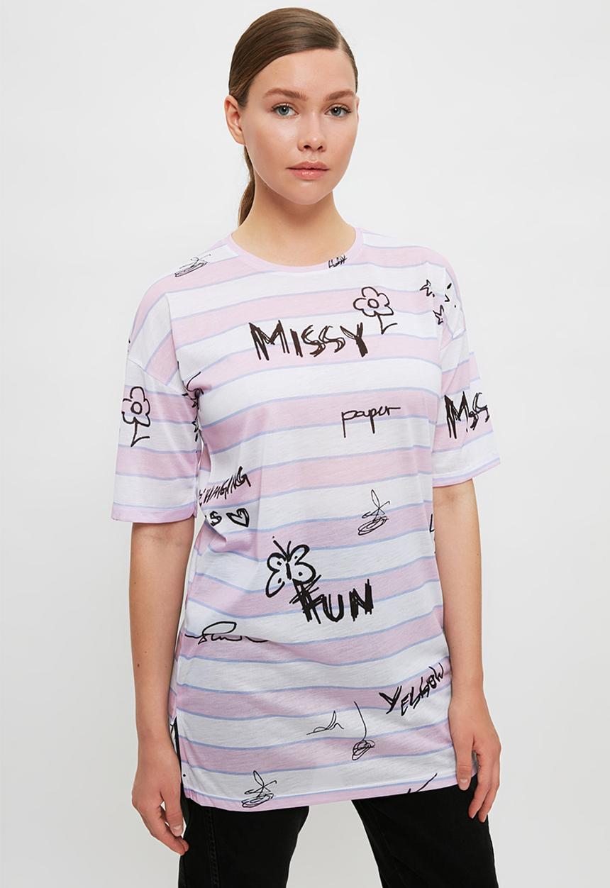 Trendyol - Written knit tunic - pink