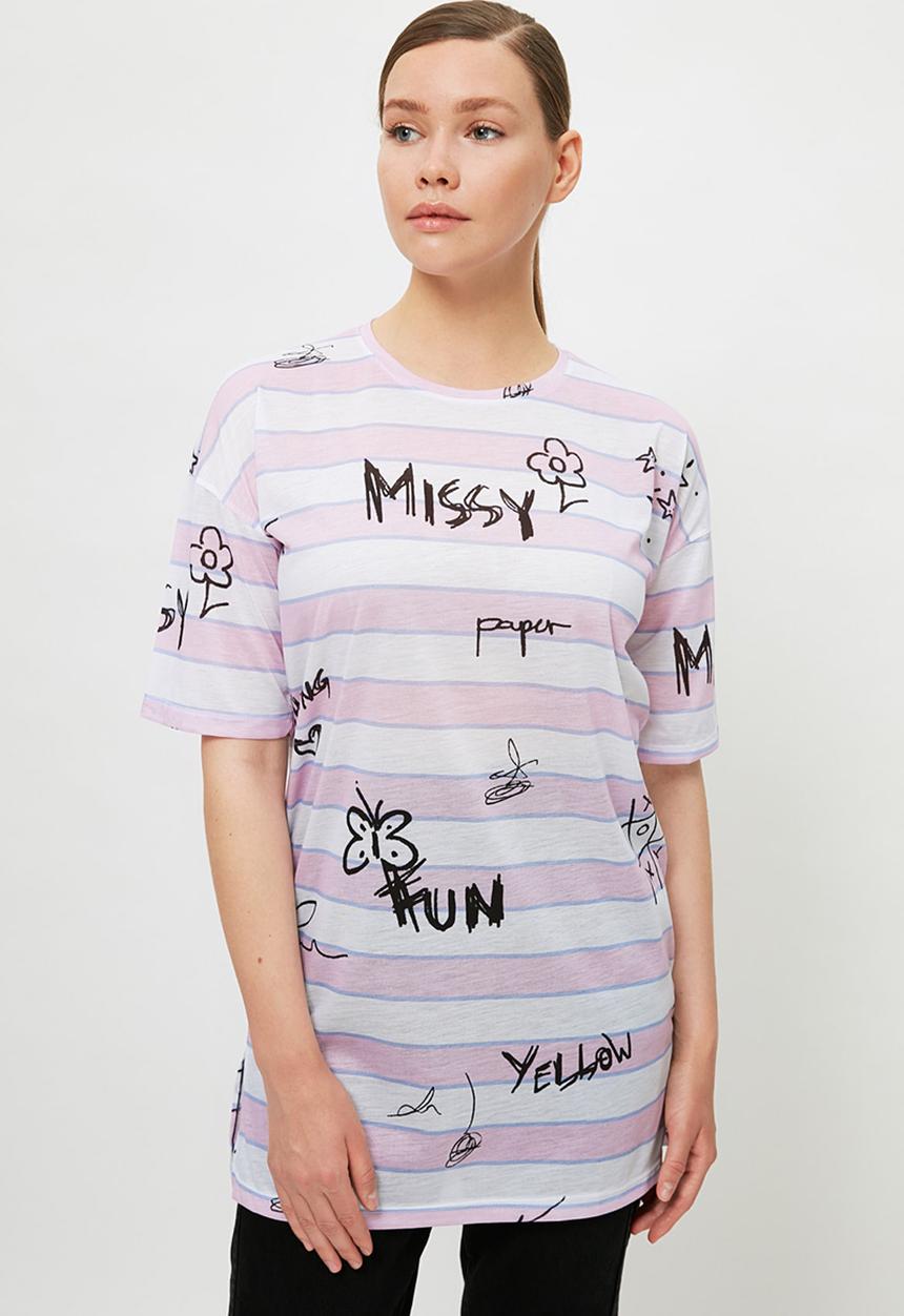 Trendyol - Written knit tunic - pink