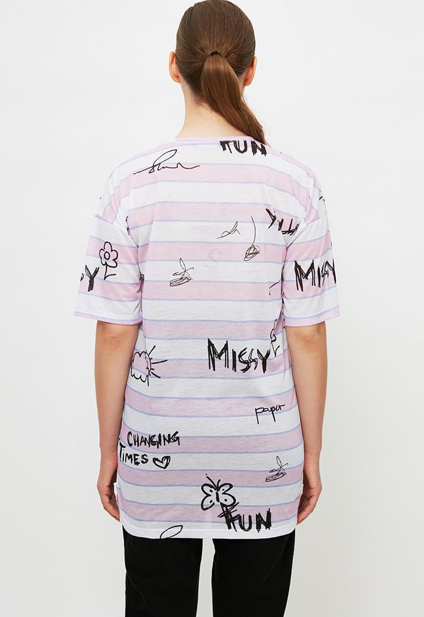 Trendyol - Written knit tunic - pink