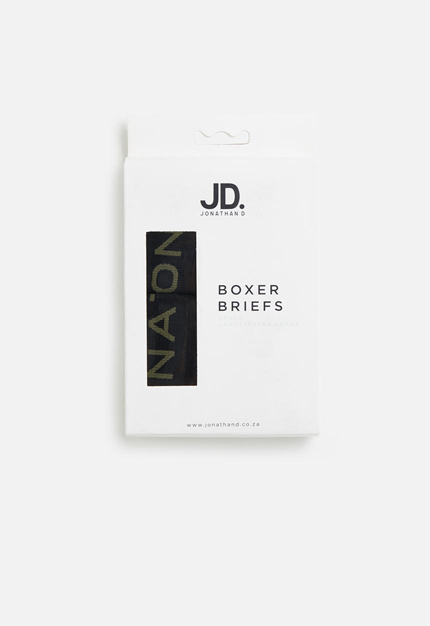 Jonathan D - Branded 2 pack seamless briefs - olive & black 