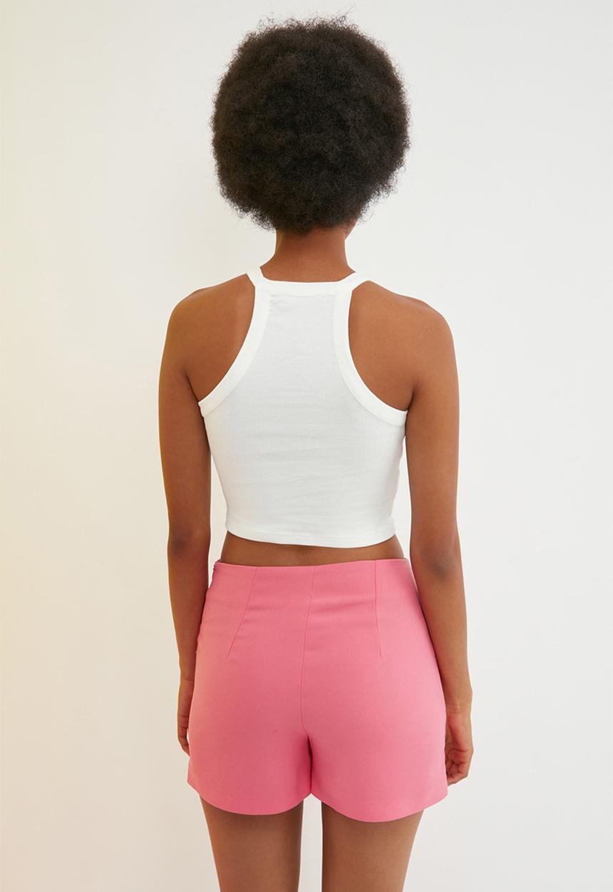 Trendyol - Corduroy knitted singlet - ecru