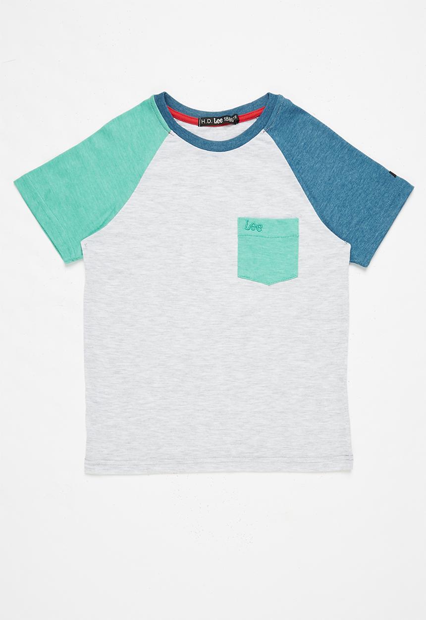 Lee  - Colour block raglan tee - grey