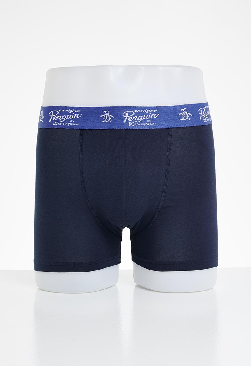 Original Penguin - 3 Pack mens penguin underwear penguin logo aop - blue & navy