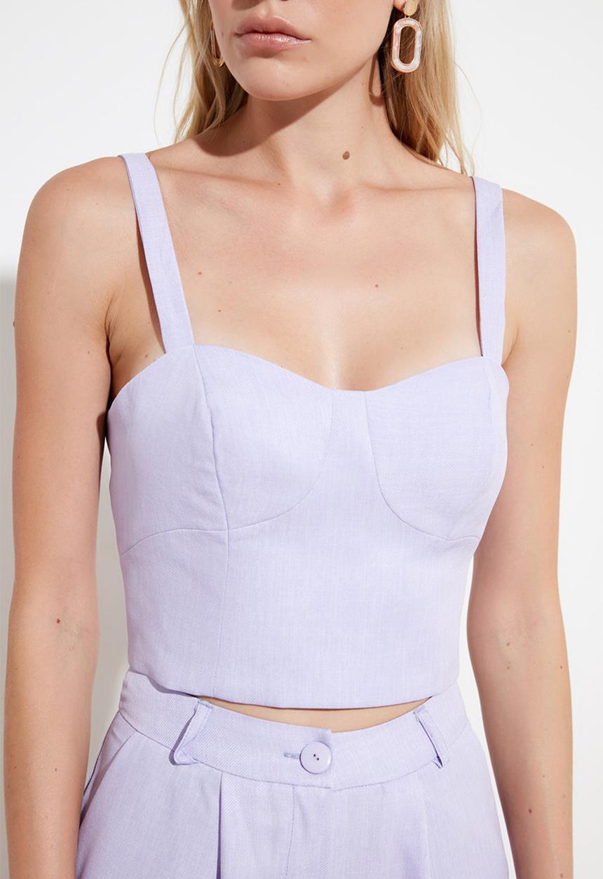 Trendyol - Strap crop top - lilac