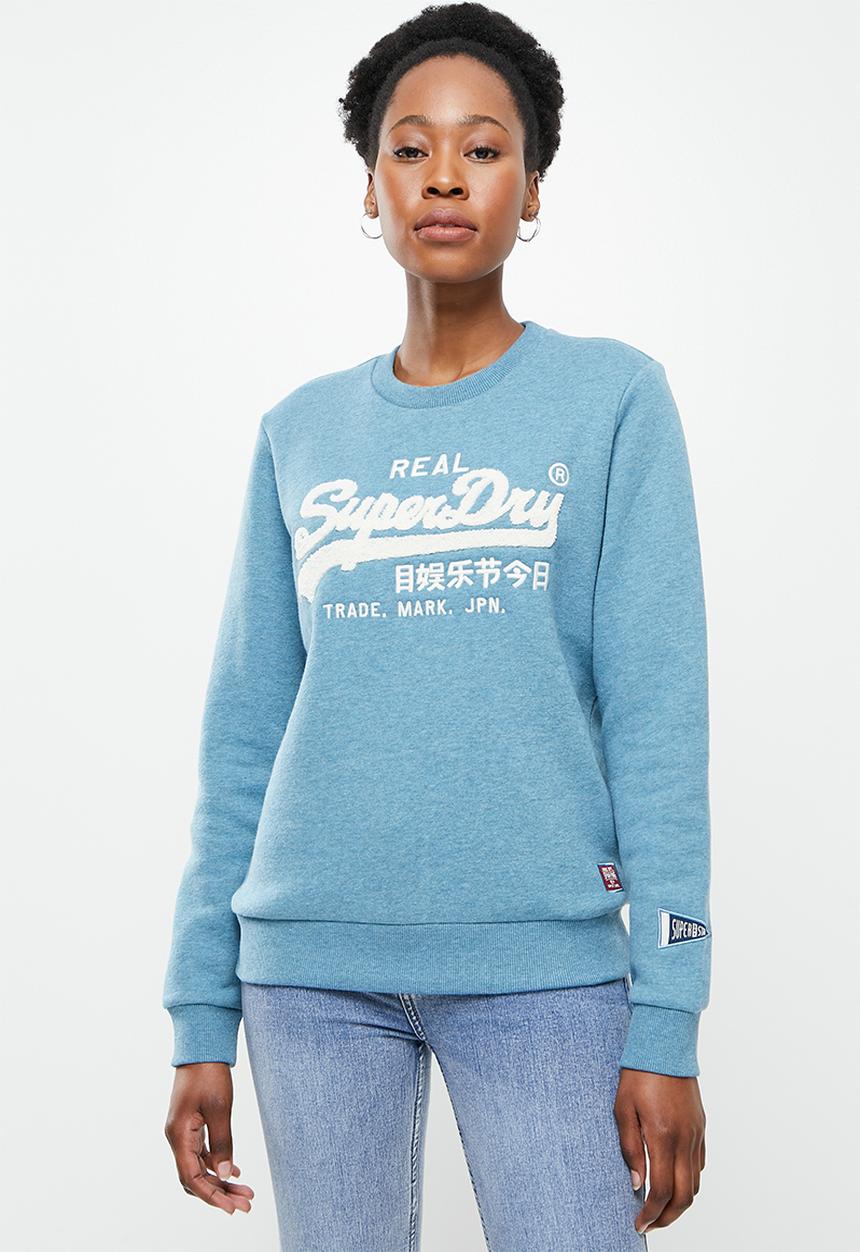 Superdry. - Vl chenille crew - blue 