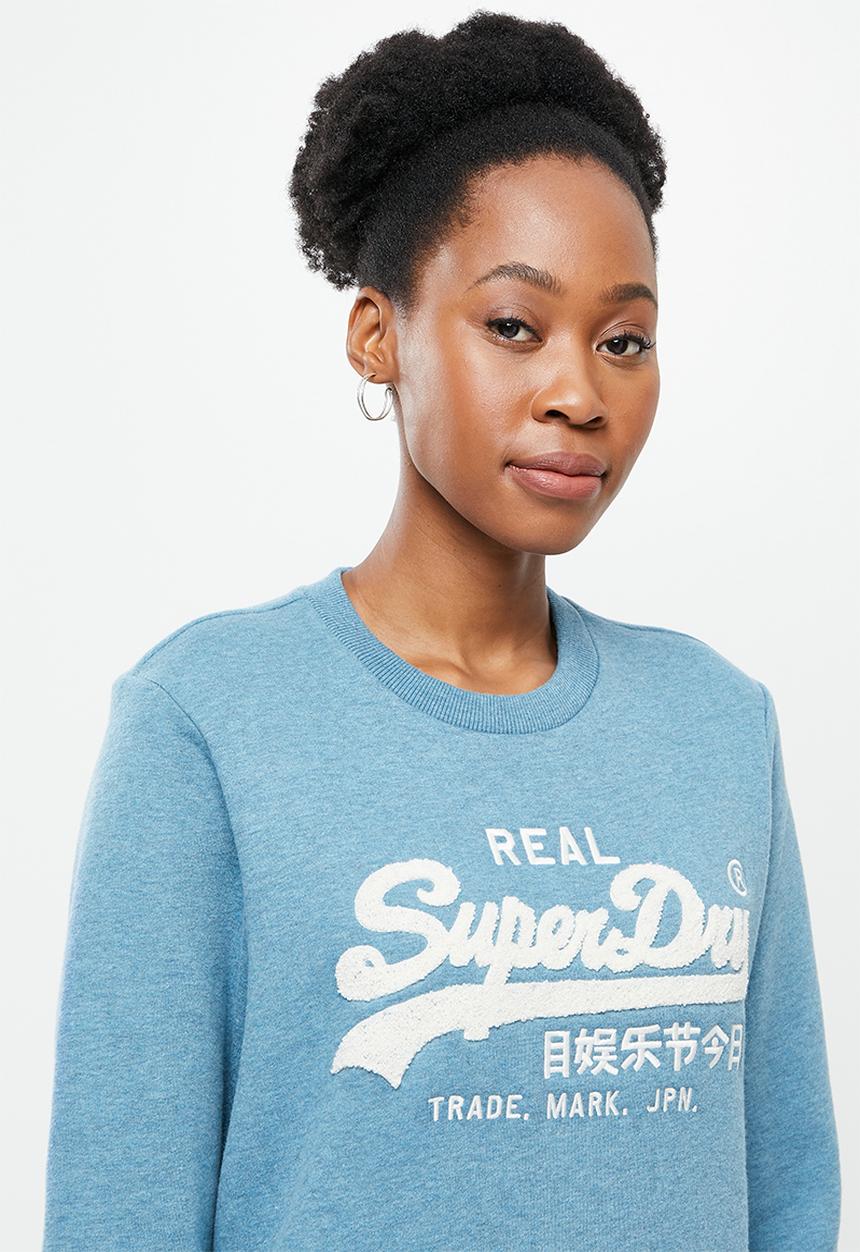 Superdry. - Vl chenille crew - blue 