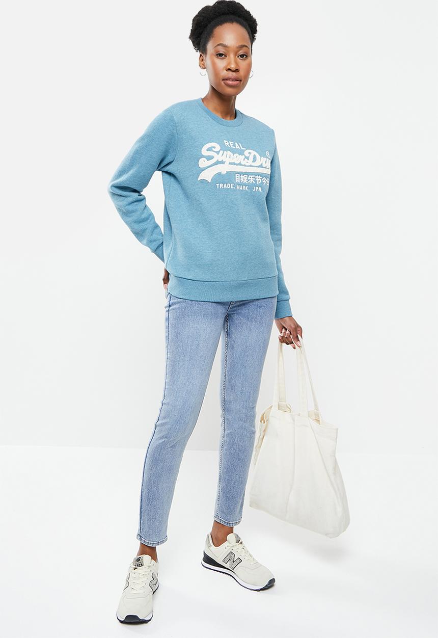 Superdry. - Vl chenille crew - blue 