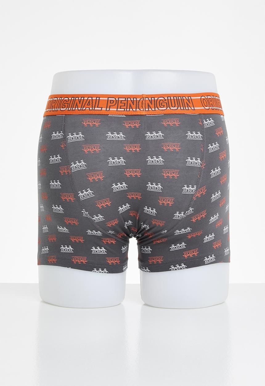 Original Penguin - 3 Pack mens penguin underwear tri pete - charcoal & orange