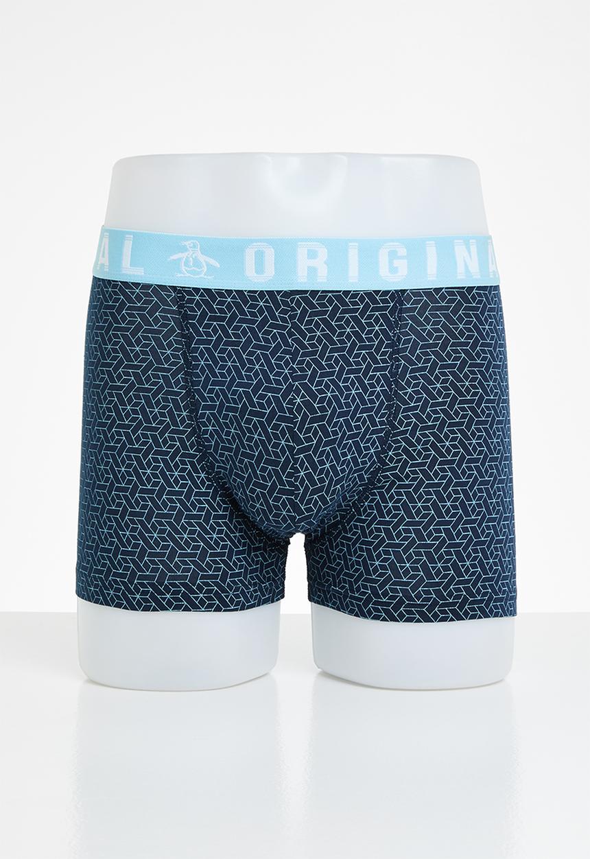 Original Penguin - 3 Pack mens penguin underwear geo print - navy blue