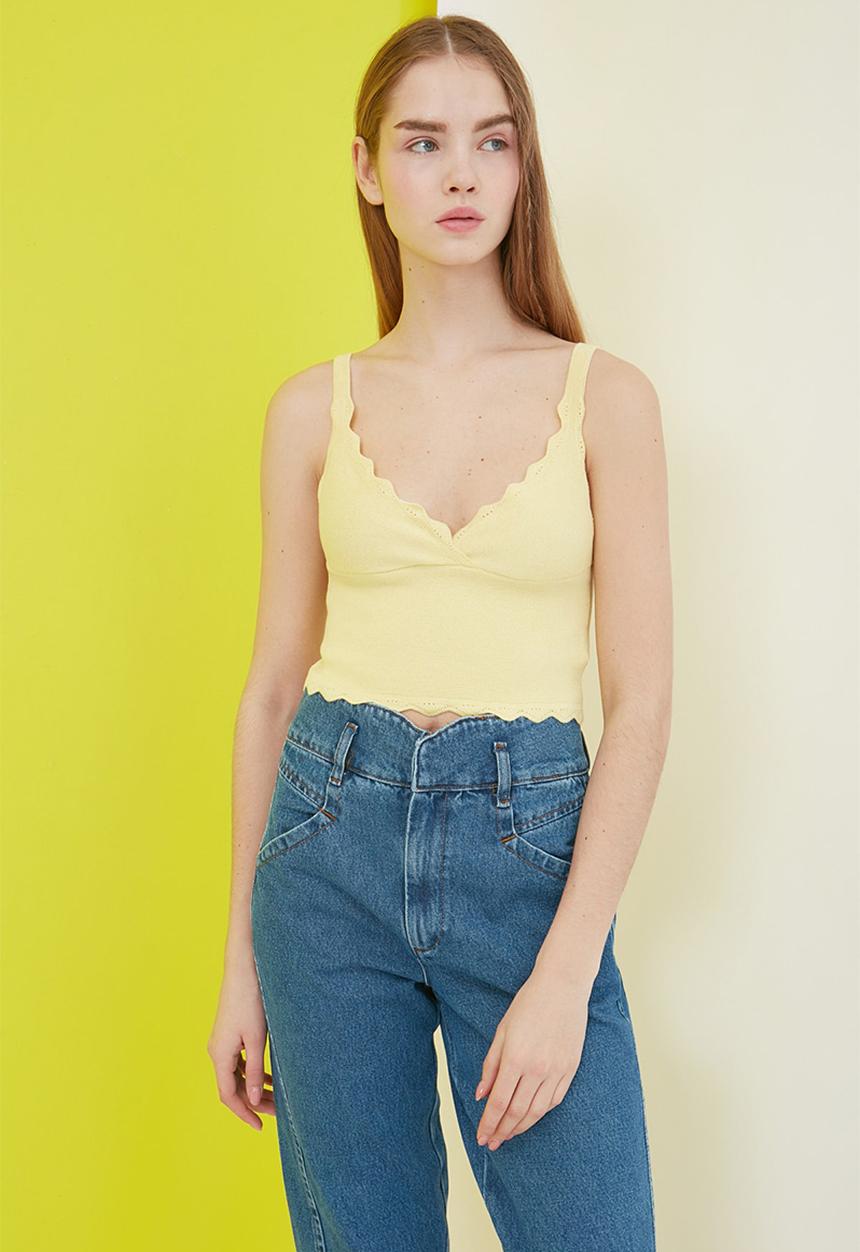 Trendyol - Crop knit top - yellow