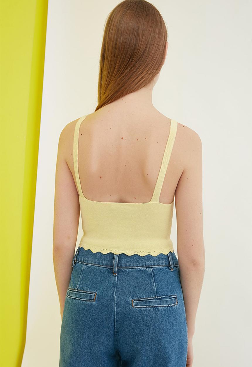Trendyol - Crop knit top - yellow