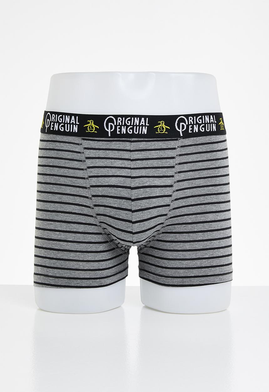 Original Penguin - 3 Pack mens penguin underwear aop pete black - charcoal & black 