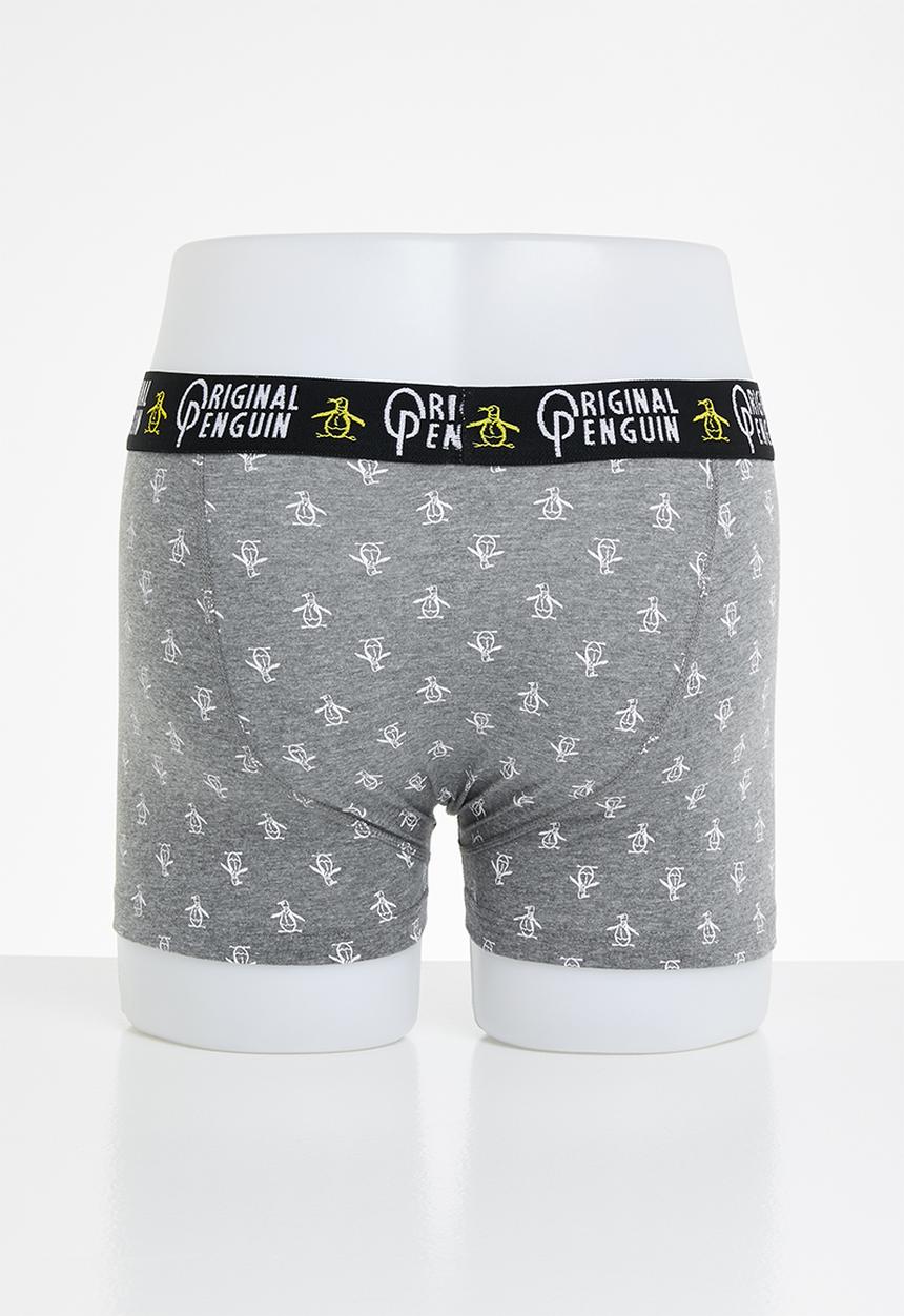 Original Penguin - 3 Pack mens penguin underwear aop pete black - charcoal & black 
