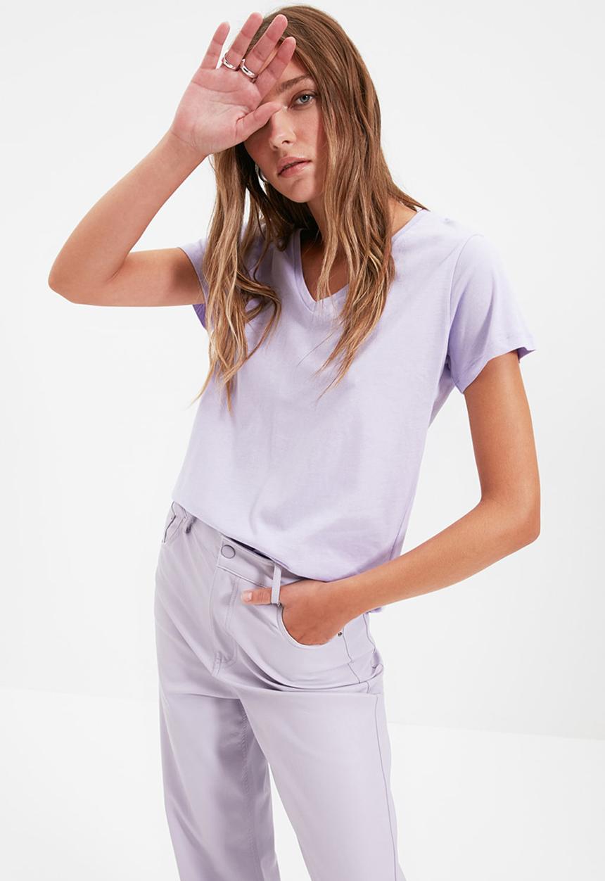 Trendyol - Lacivert-lila tshirt - navy/lilac