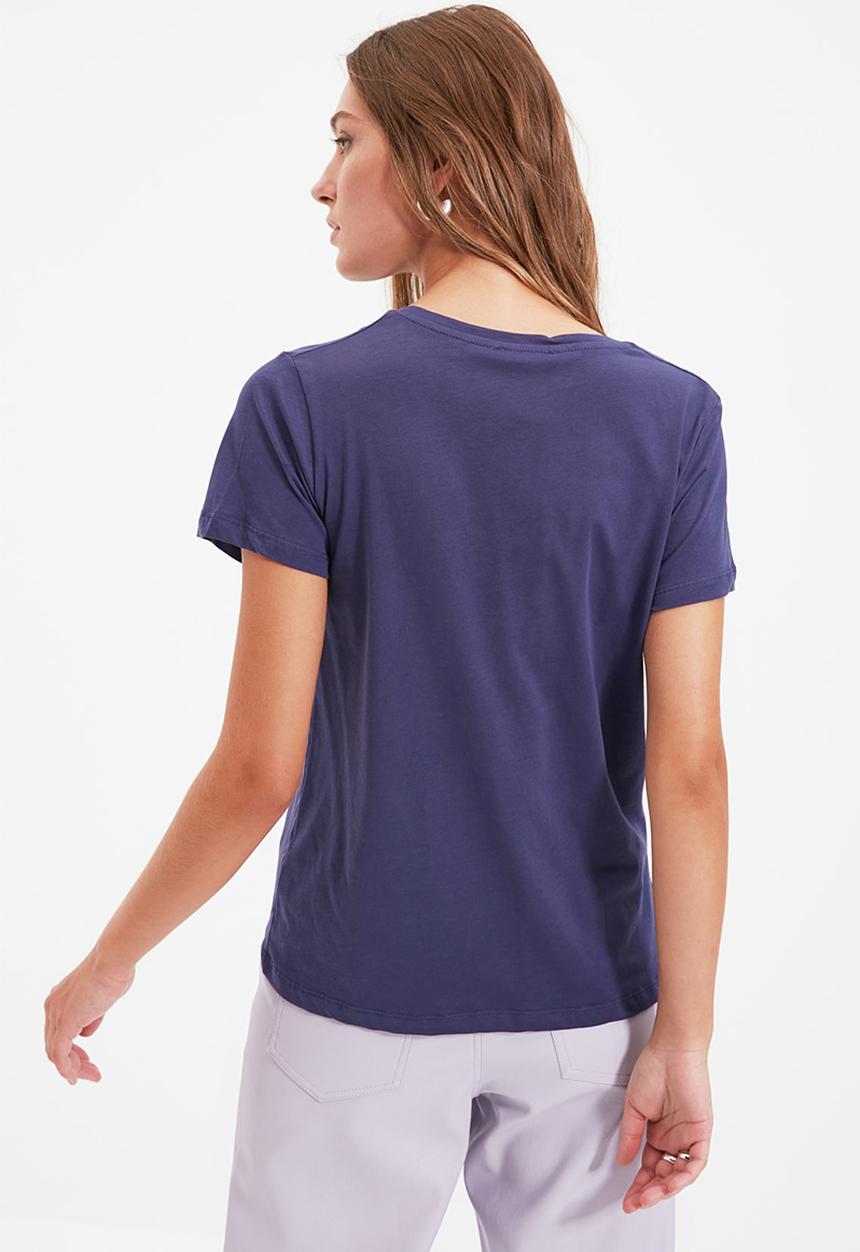 Trendyol - Lacivert-lila tshirt - navy/lilac