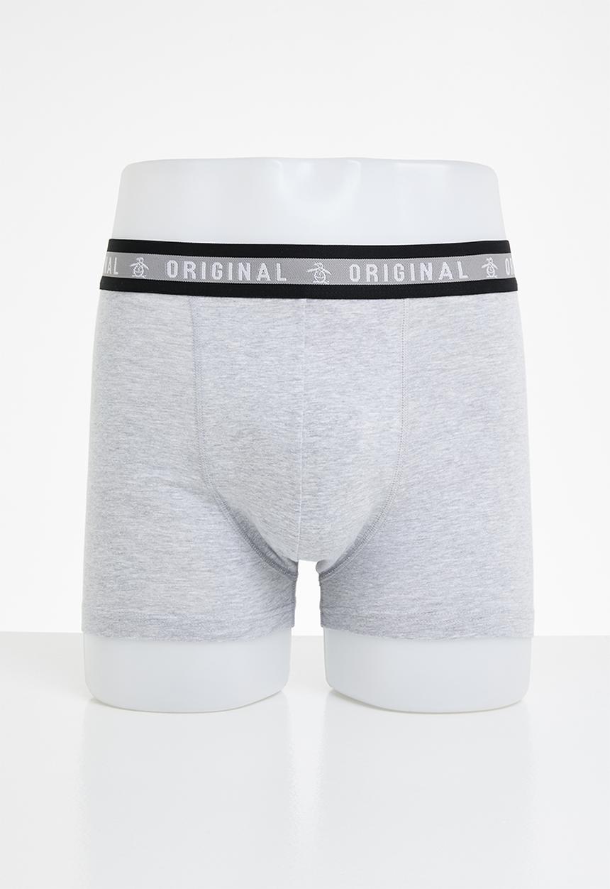 Original Penguin - 3 Pack mens penguin underwear underline pete - black & grey
