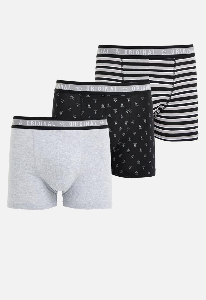 Original Penguin - 3 Pack mens penguin underwear underline pete - black & grey