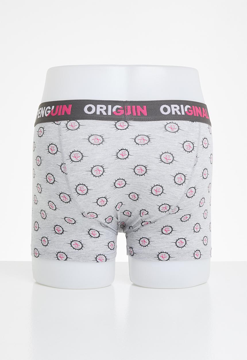 Original Penguin - 3 Pack mens penguin underwear stamp pete - pink & grey