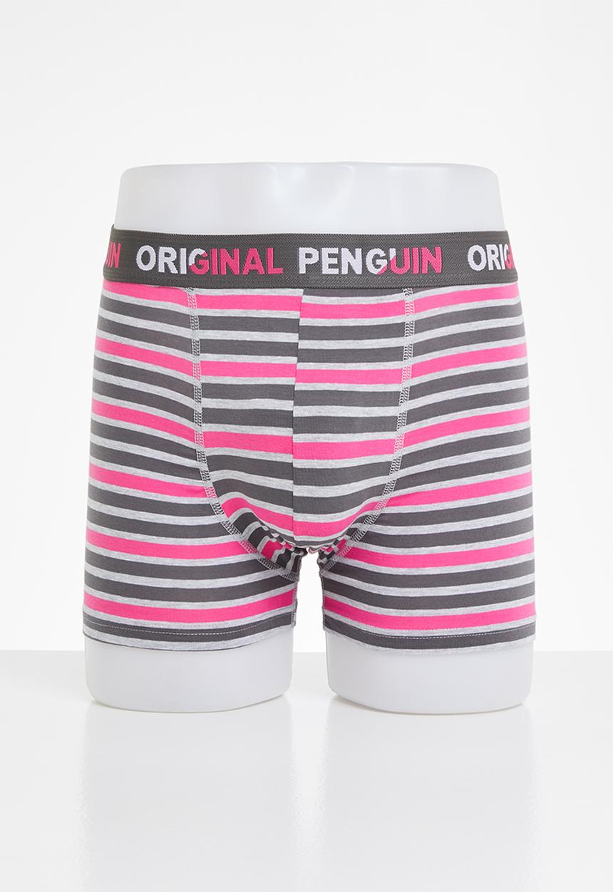 Original Penguin - 3 Pack mens penguin underwear stamp pete - pink & grey