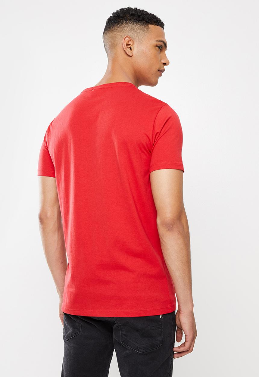 Replay - Center chest print tee - red