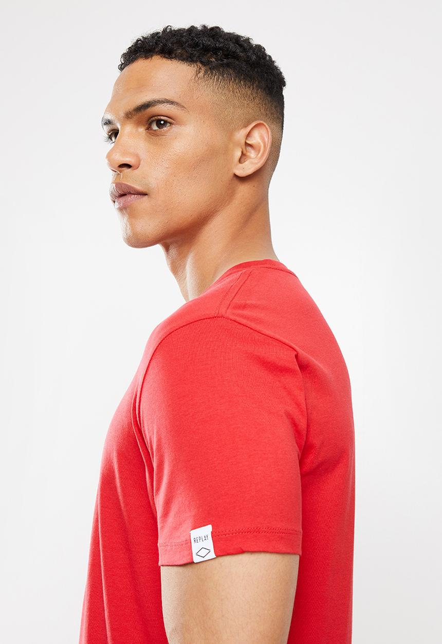 Replay - Center chest print tee - red