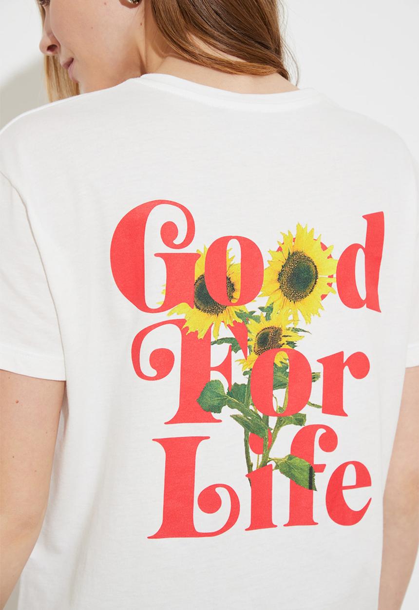 Trendyol - Printed boyfriend t-shirt - ecru