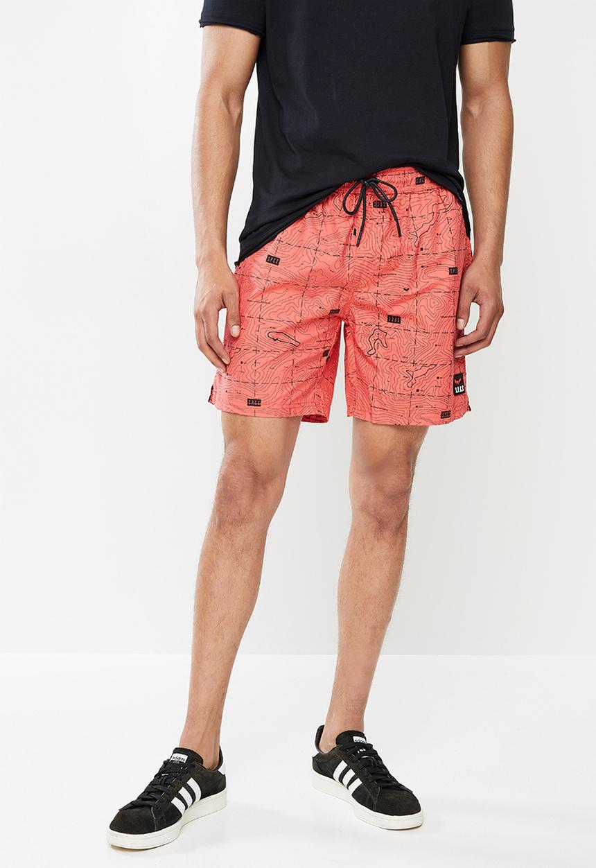 S.P.C.C - Stalder regular fit elasticated shorts - coral