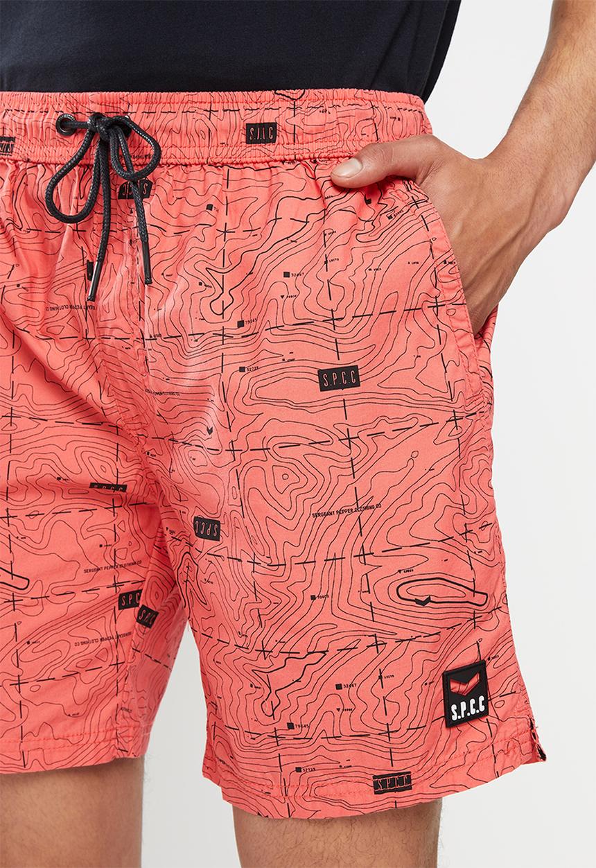 S.P.C.C - Stalder regular fit elasticated shorts - coral