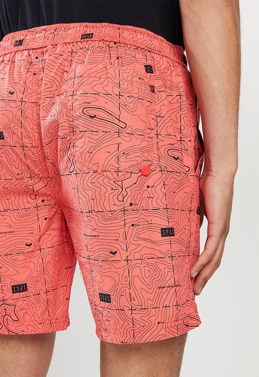 S.P.C.C - Stalder regular fit elasticated shorts - coral