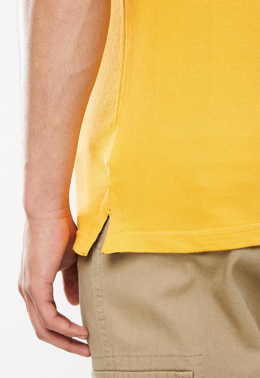 S.P.C.C - Cayenne slimline fit side slit straight hem polo - yellow
