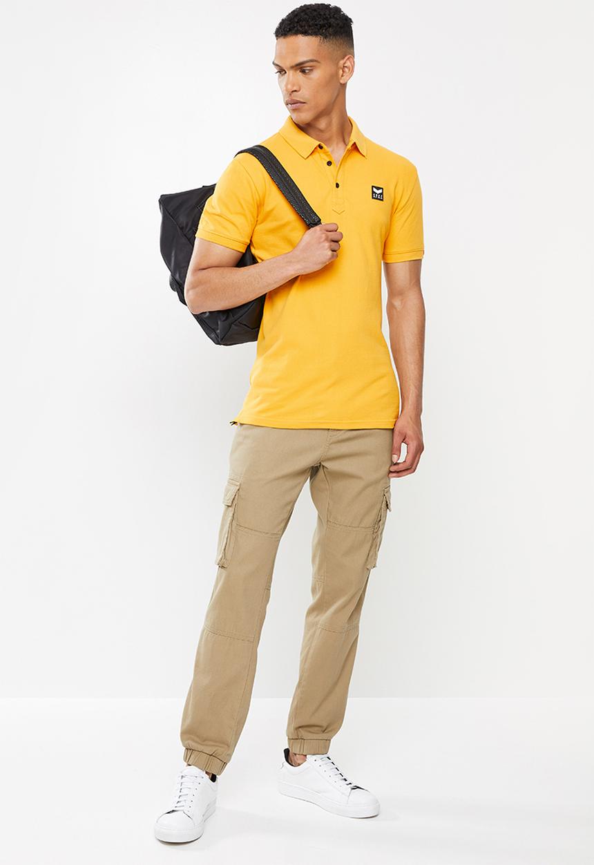 S.P.C.C - Cayenne slimline fit side slit straight hem polo - yellow