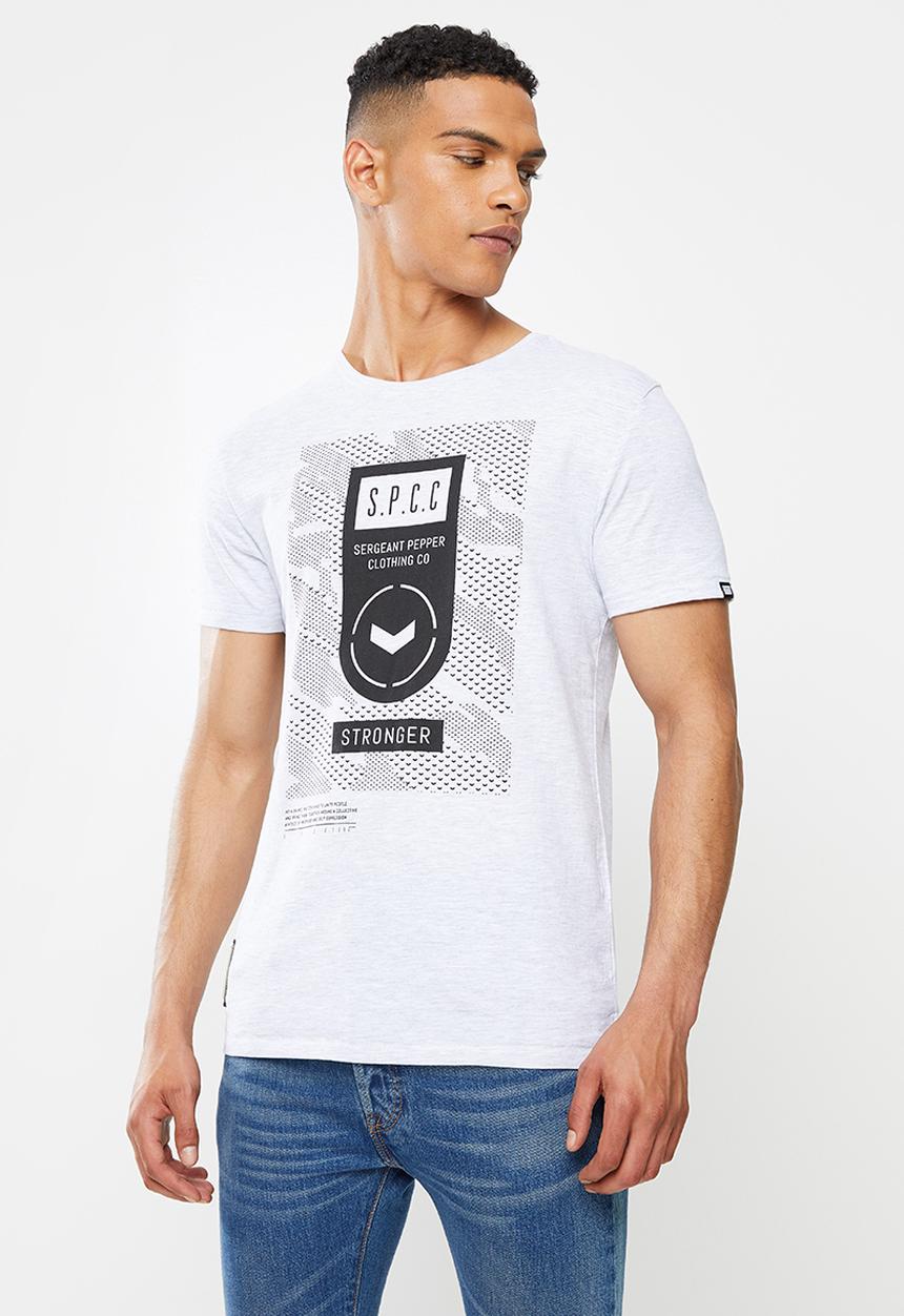 S.P.C.C - Stone regular fit straight hem tee - light grey