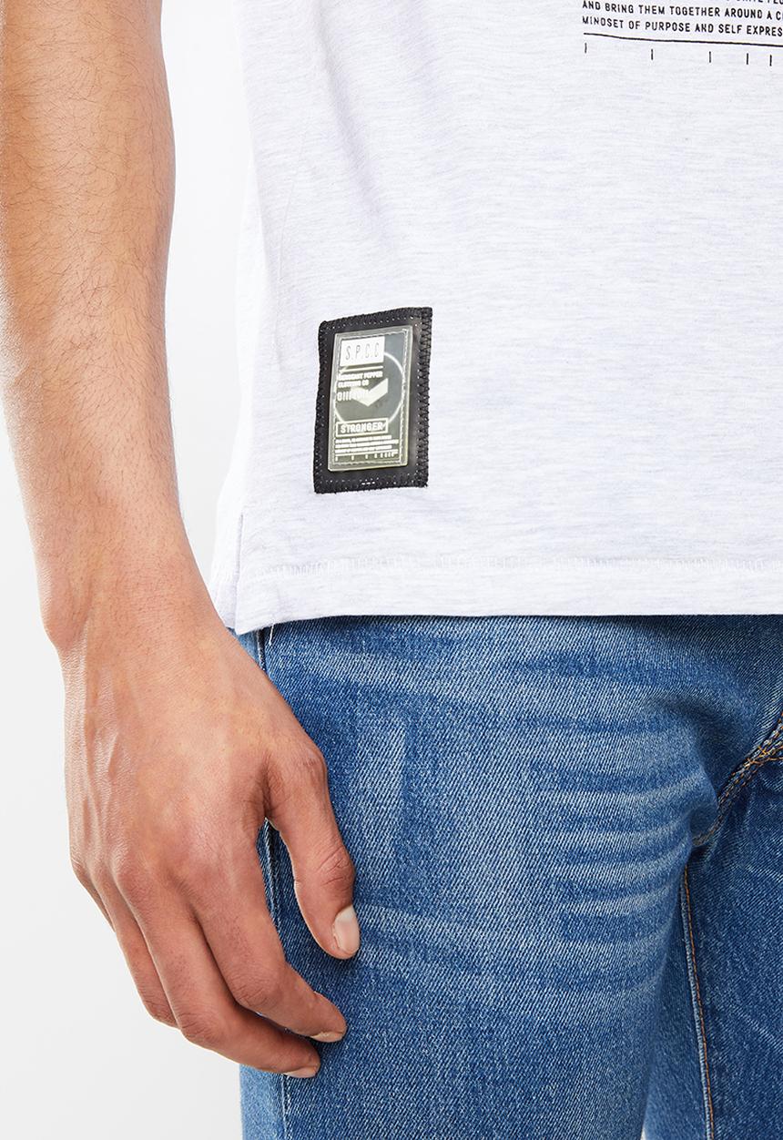 S.P.C.C - Stone regular fit straight hem tee - light grey