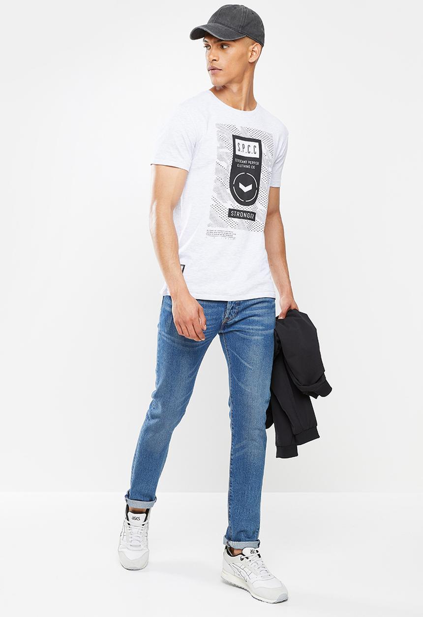 S.P.C.C - Stone regular fit straight hem tee - light grey
