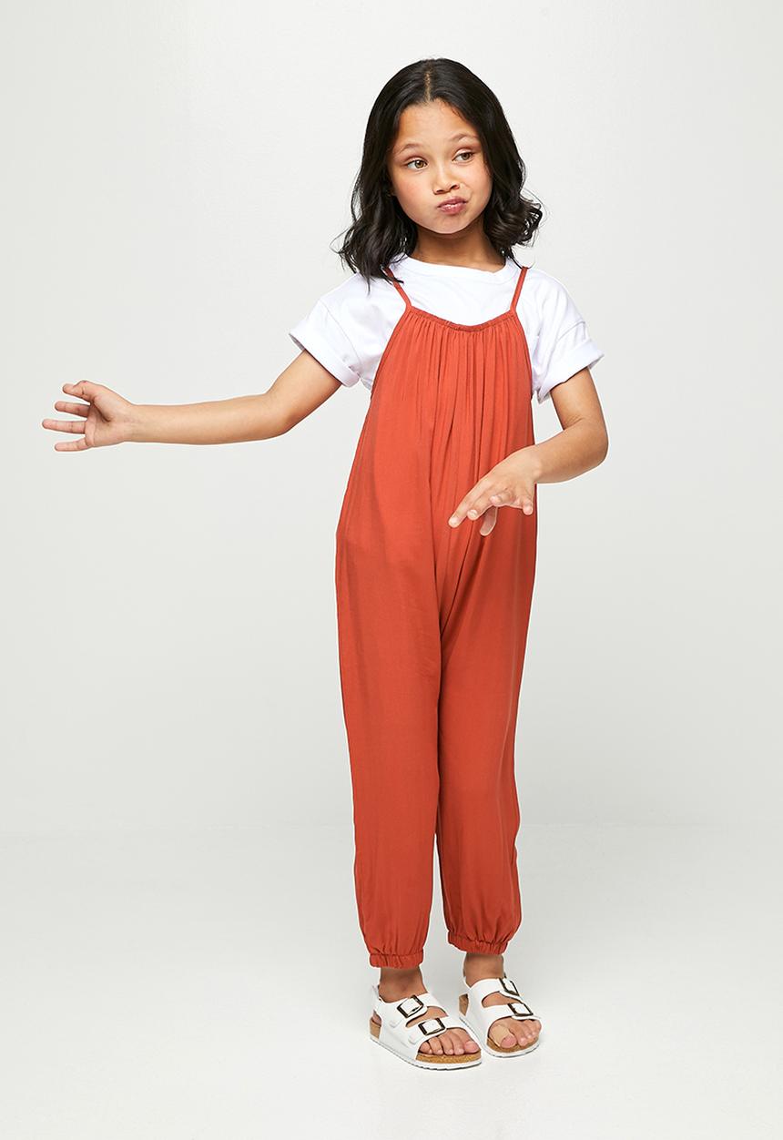 Pop Candy - Younger girls jumpsuit - rust