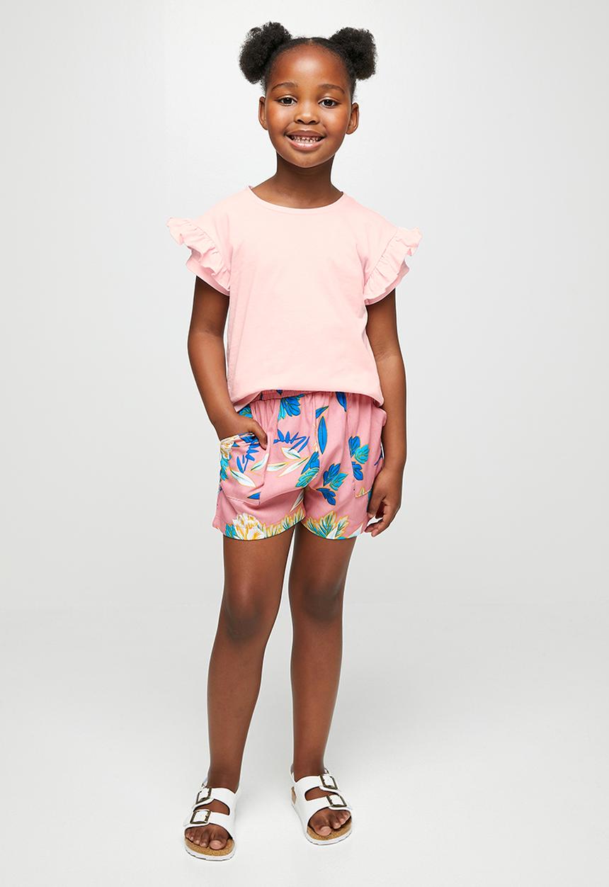 Superbalist Kids - Girls frill sleeve T-shirt - light pink
