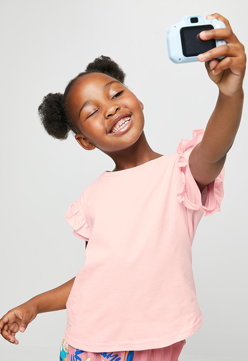 Superbalist Kids - Girls frill sleeve T-shirt - light pink