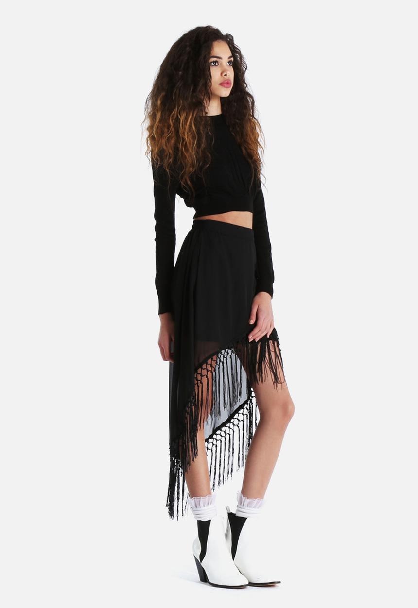 The Lot - Gypsy Soul Tassle Maxi Skirt