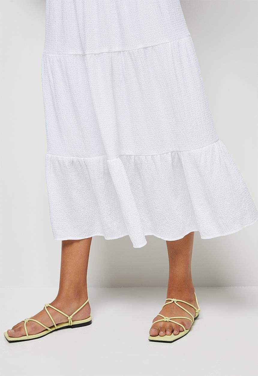 MILLA - Textured tiered midi skirt - white 