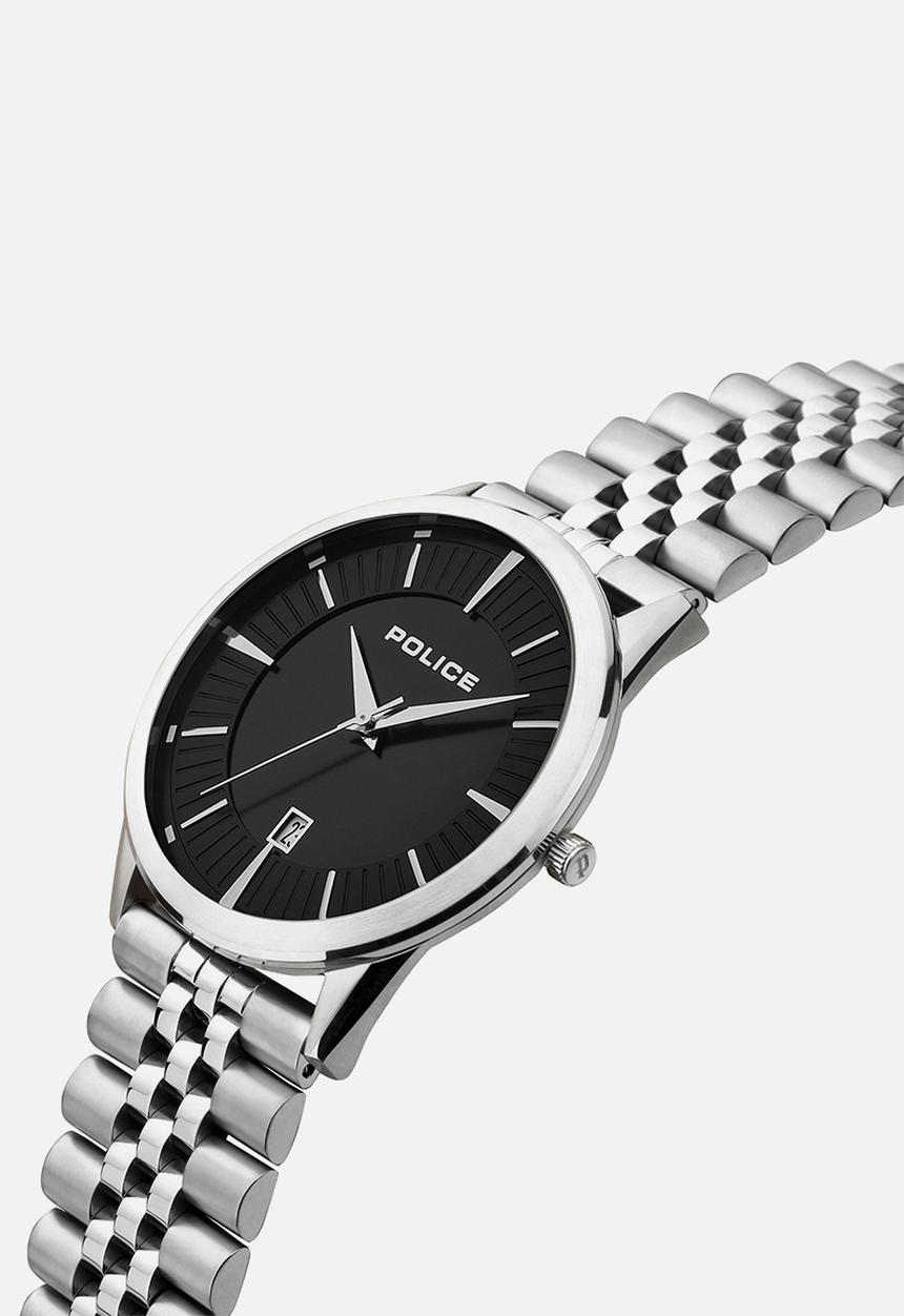 Police - Patriot 3 hand date watch - silver & black 