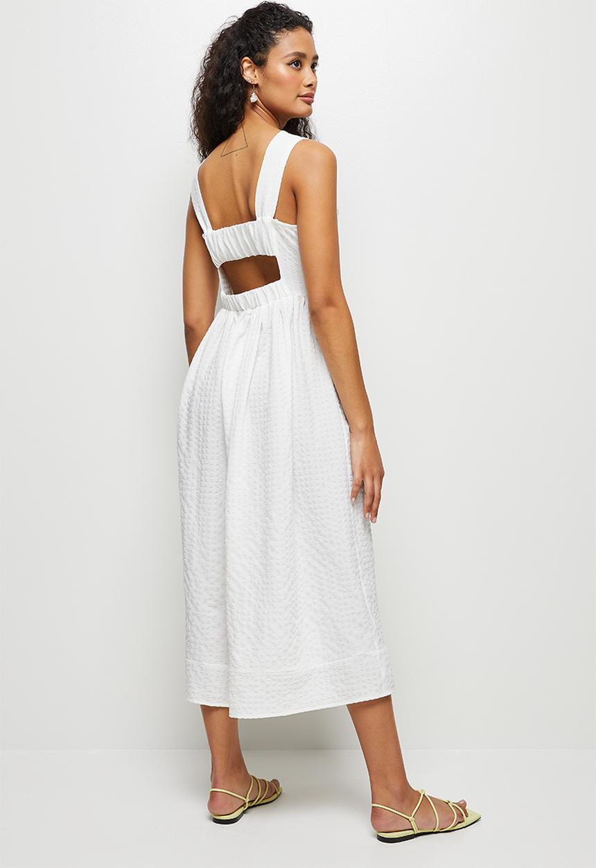 edit - Textured button down midaxi - milk