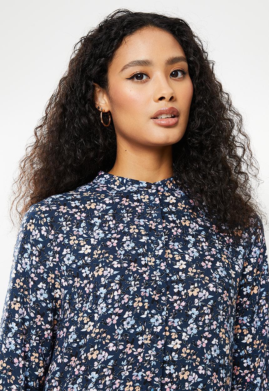 Vero Moda - Simone long sleeve calf dress - navy blazer buttercup