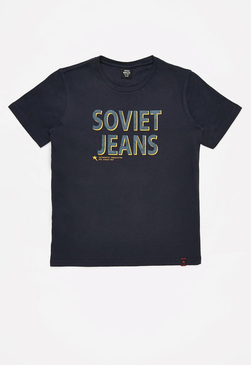 SOVIET - B shefford boys short sleeve logo tee - navy